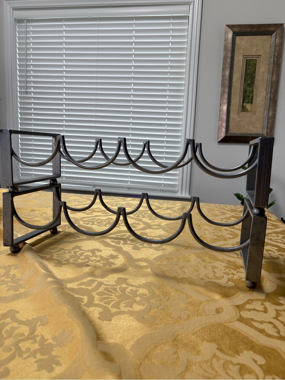 Metal Tiered Stackable Wine Rack in Dark Pewter Tone